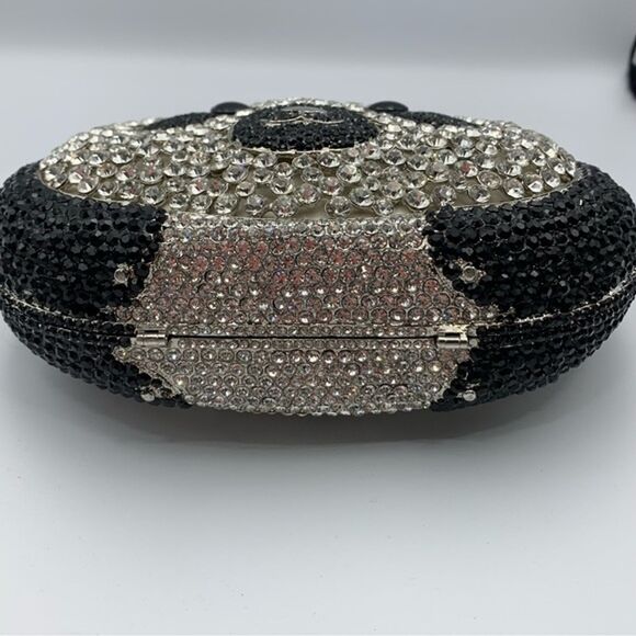 Charles Dary Black and White Panda Crossbody Bag with Beaded Design - Picture 10 of 12